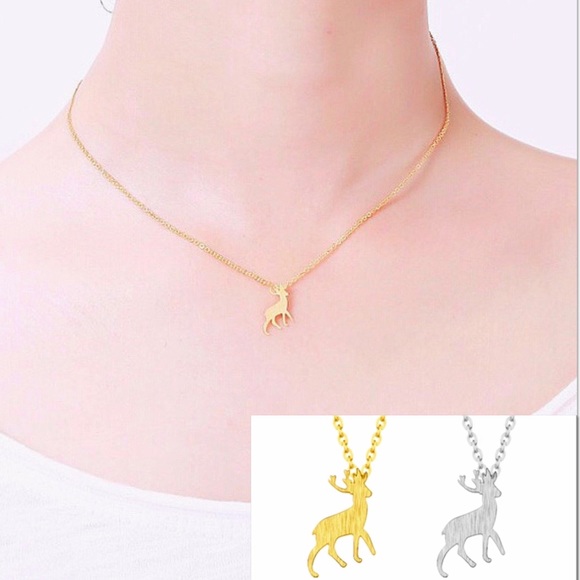 Jewelry - STAINLESS STEEL Gold or silver deer necklace